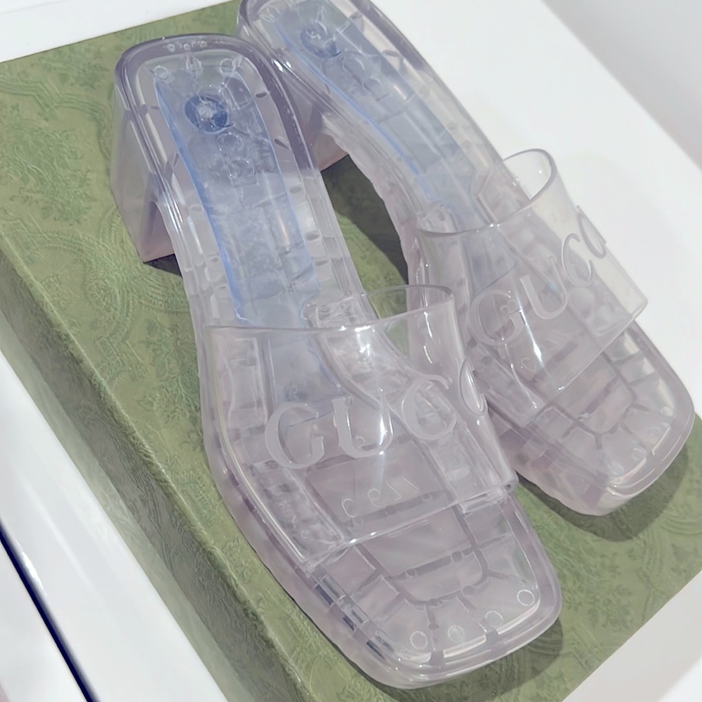 Gucci clear slides